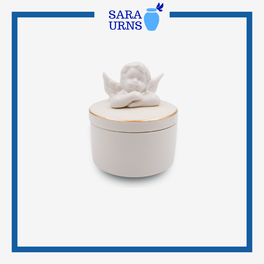 White Angel Baby Ceramic Keepsake Urn
