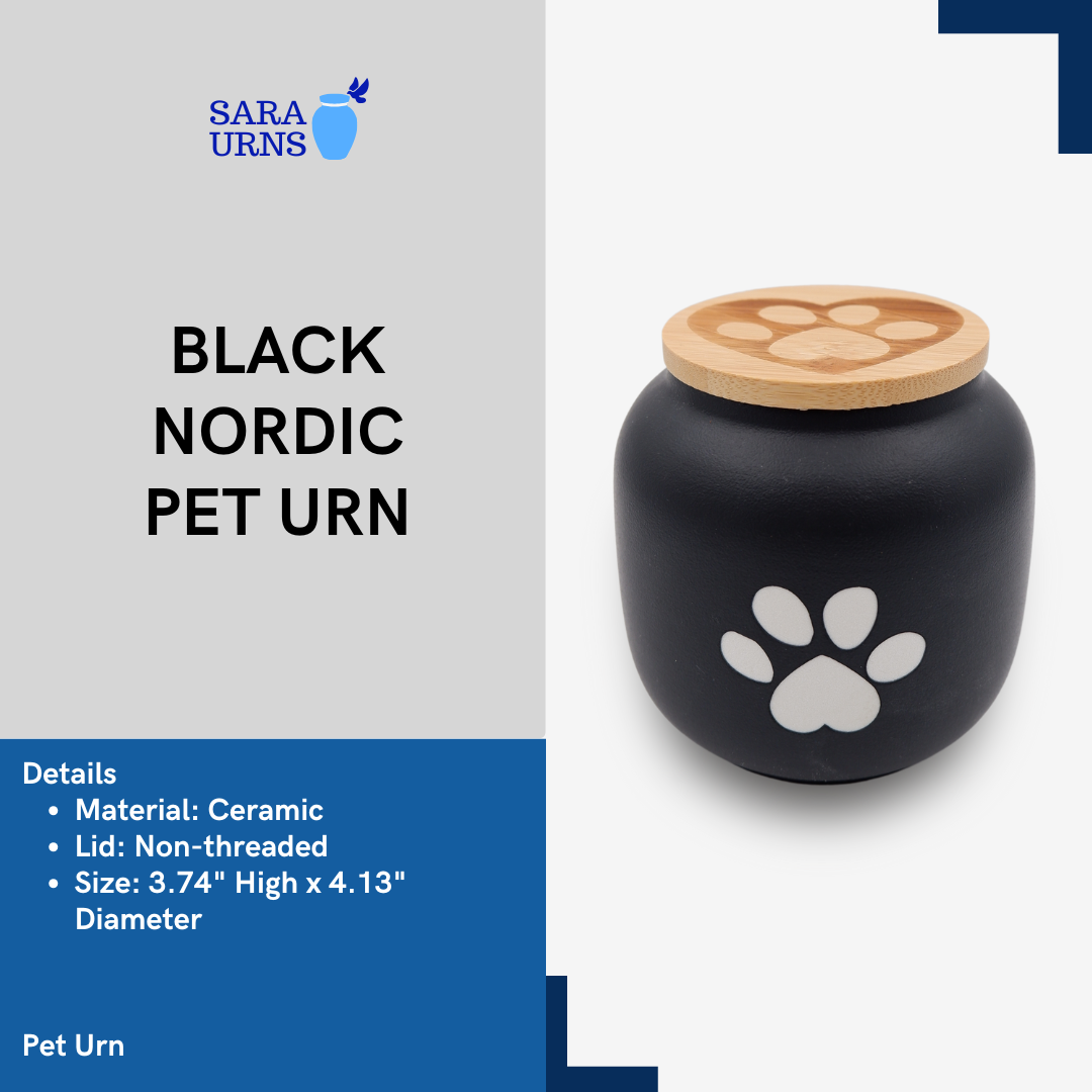 Black Nordic Pet Urn