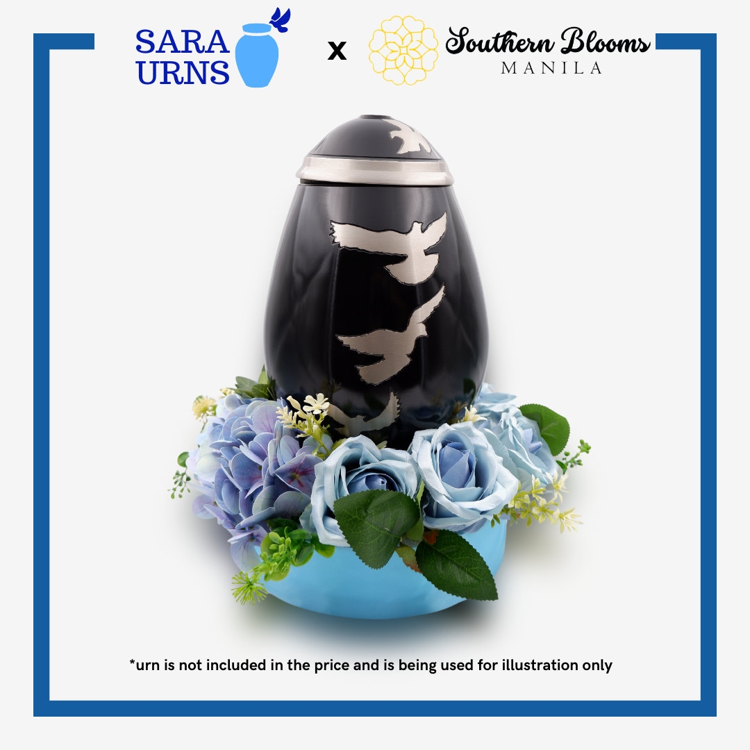 Large Forever Urn Flower Arrangement Blue