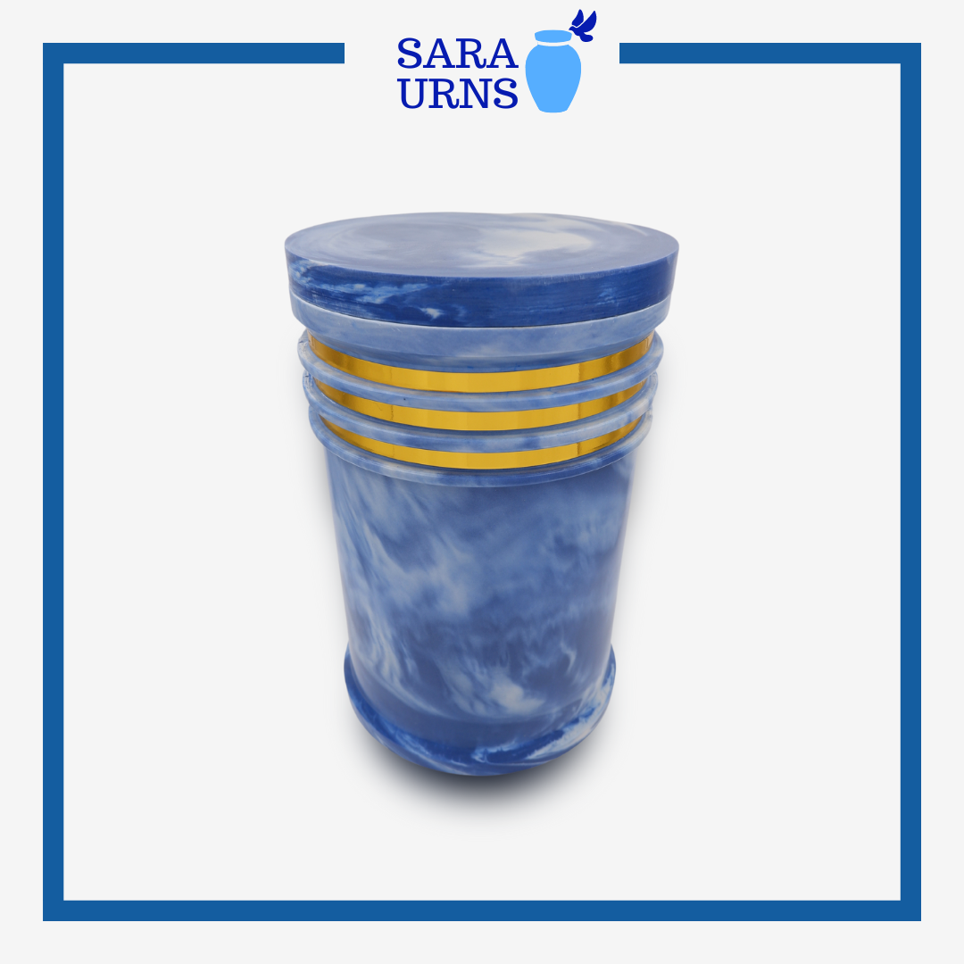 Blue Colored Marble Urn (Cultured Marble)
