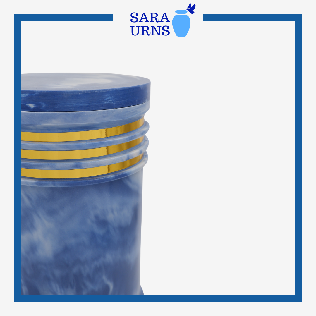 Blue Colored Marble Urn (Cultured Marble)