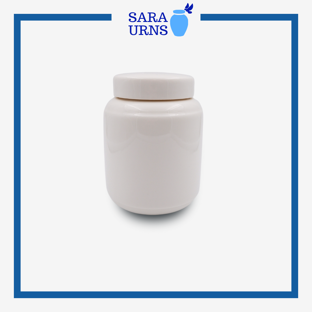 White Purity Ceramic Keepsake Urn - Style B