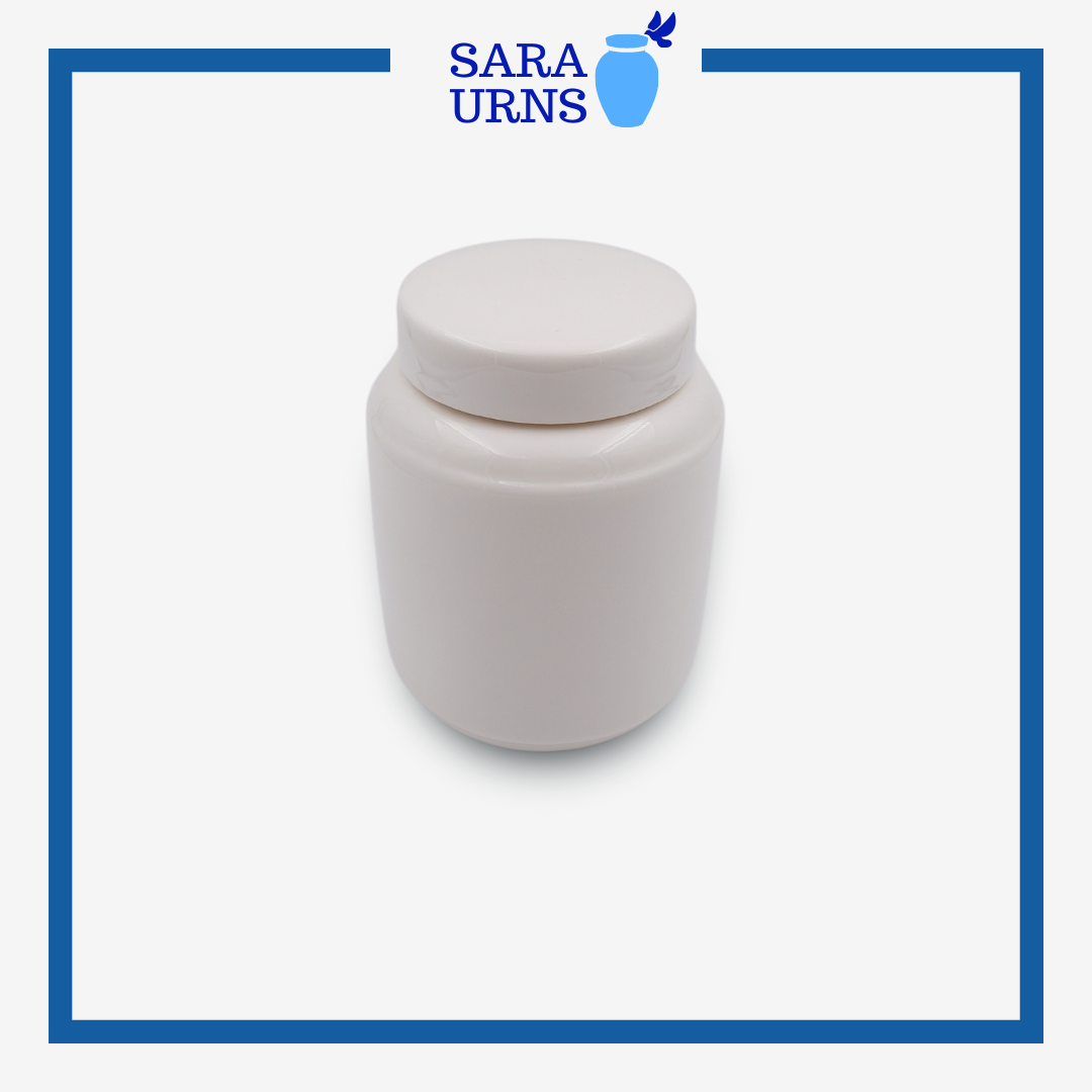 White Purity Ceramic Keepsake Urn - Style B