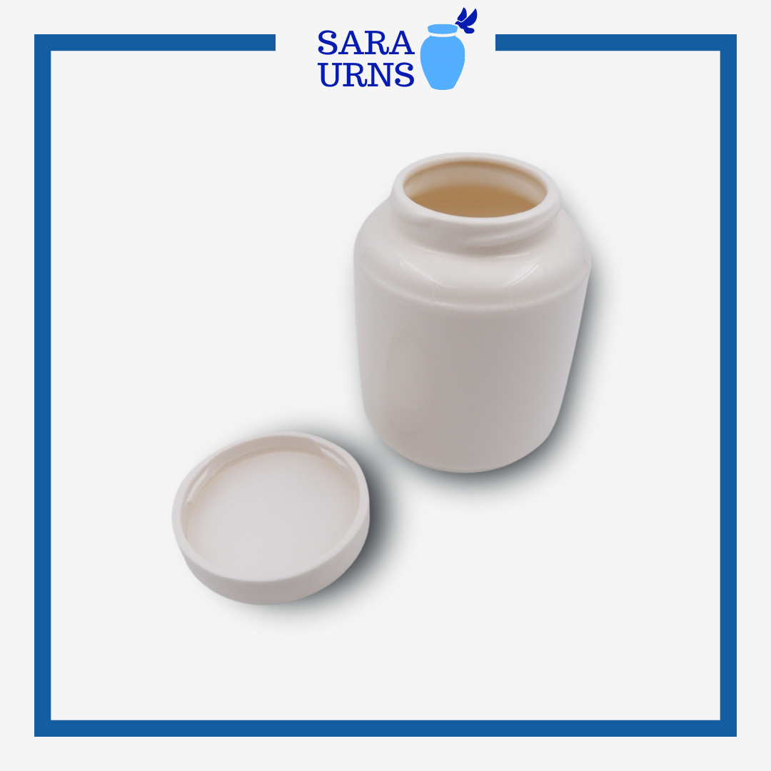 White Purity Ceramic Keepsake Urn - Style B