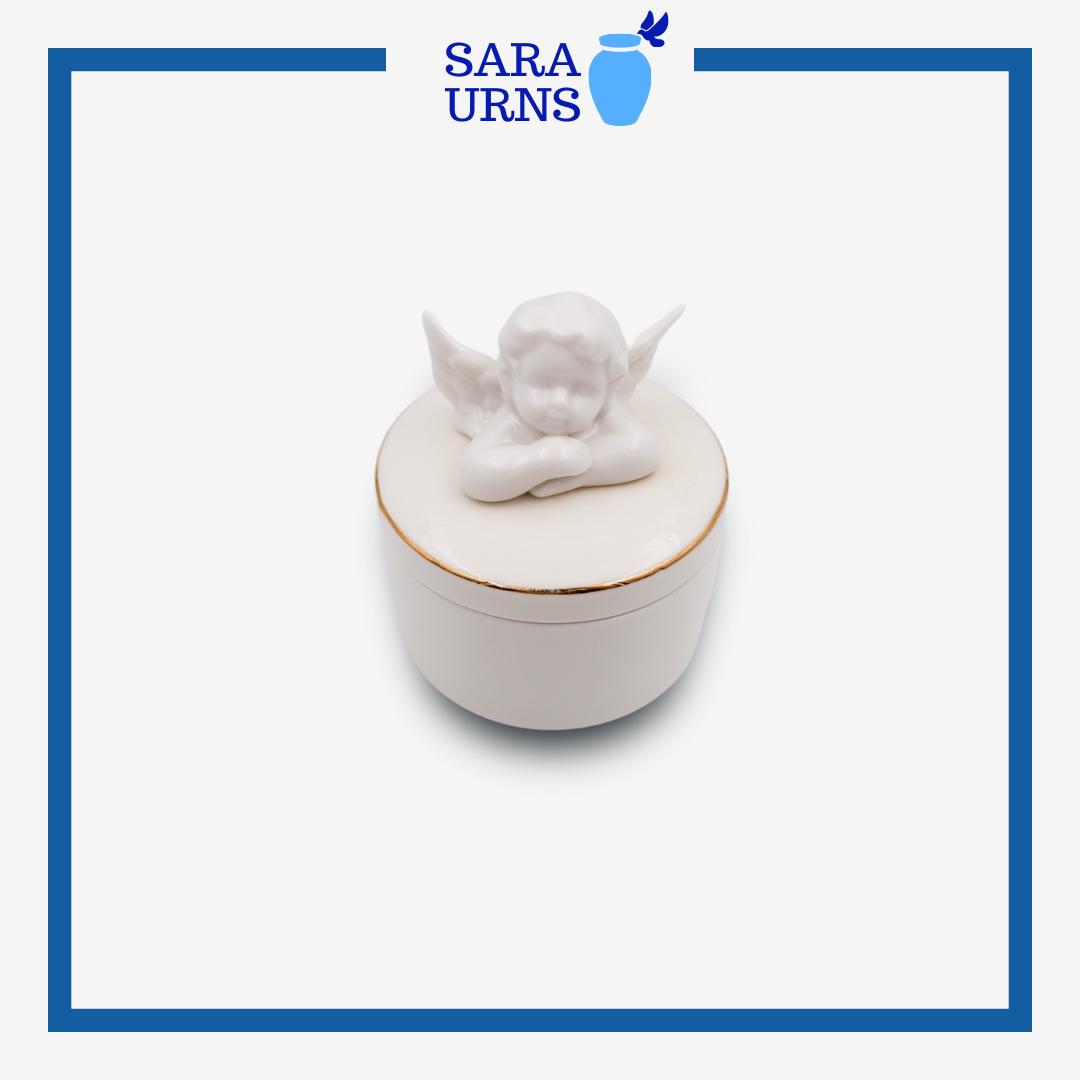 White Angel Baby Ceramic Keepsake Urn