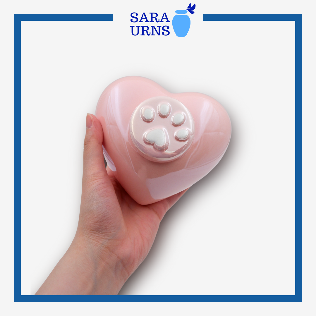 Heart Pearly Paws Pet Urn