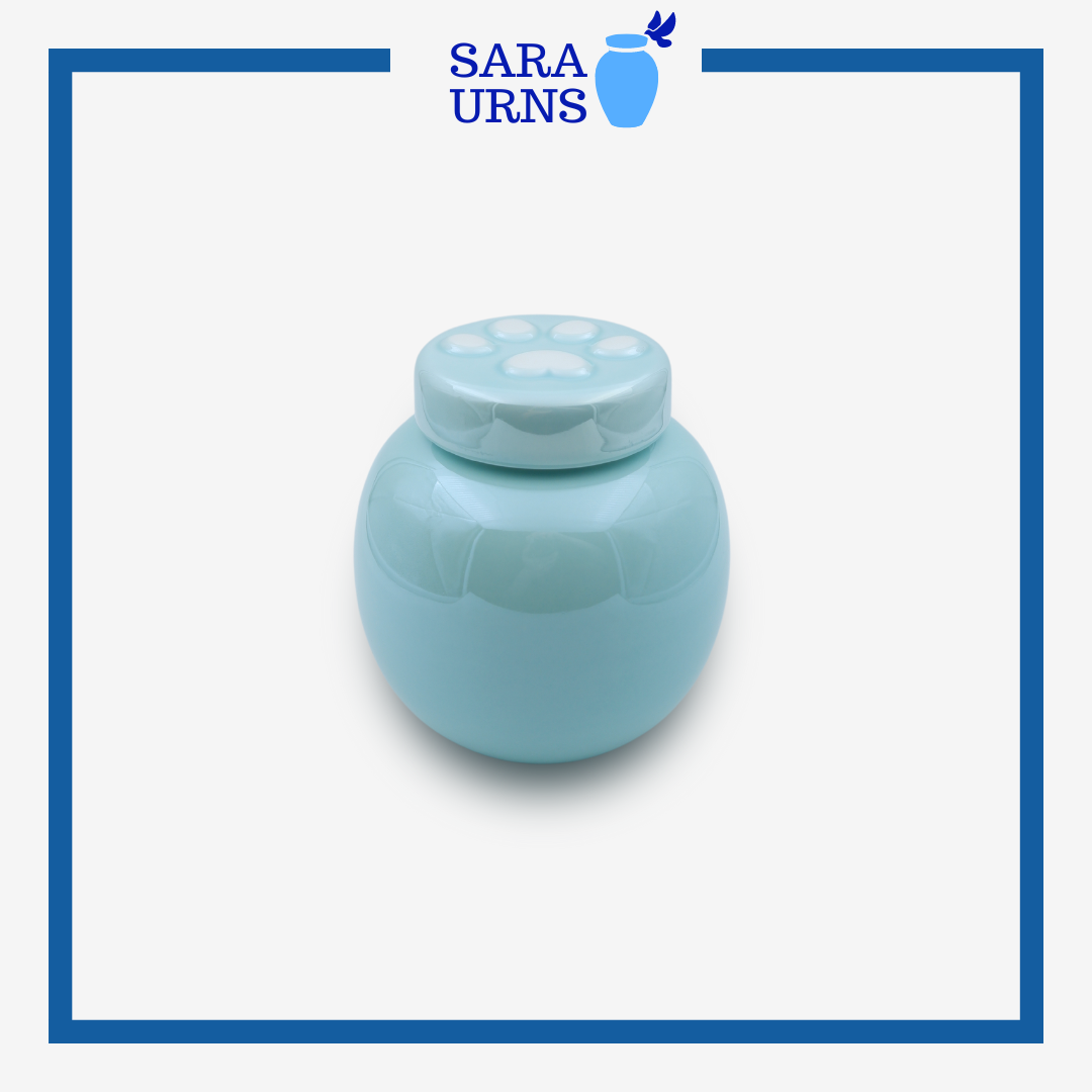 Blue Pearly Paws Pet Urn