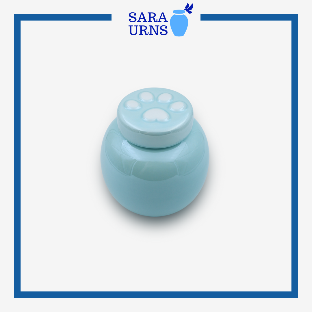 Blue Pearly Paws Pet Urn