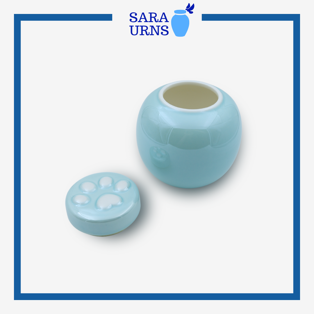 Blue Pearly Paws Pet Urn