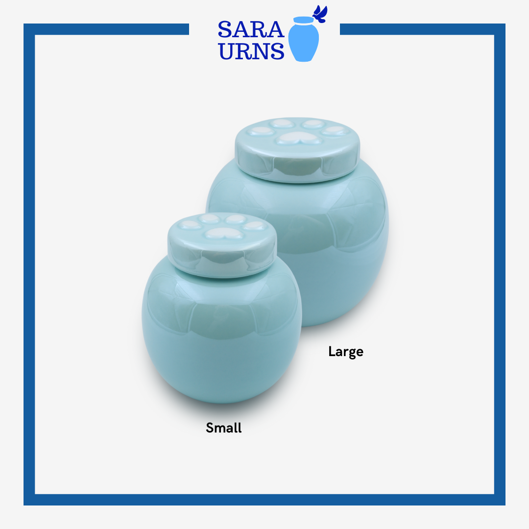 Blue Pearly Paws Pet Urn