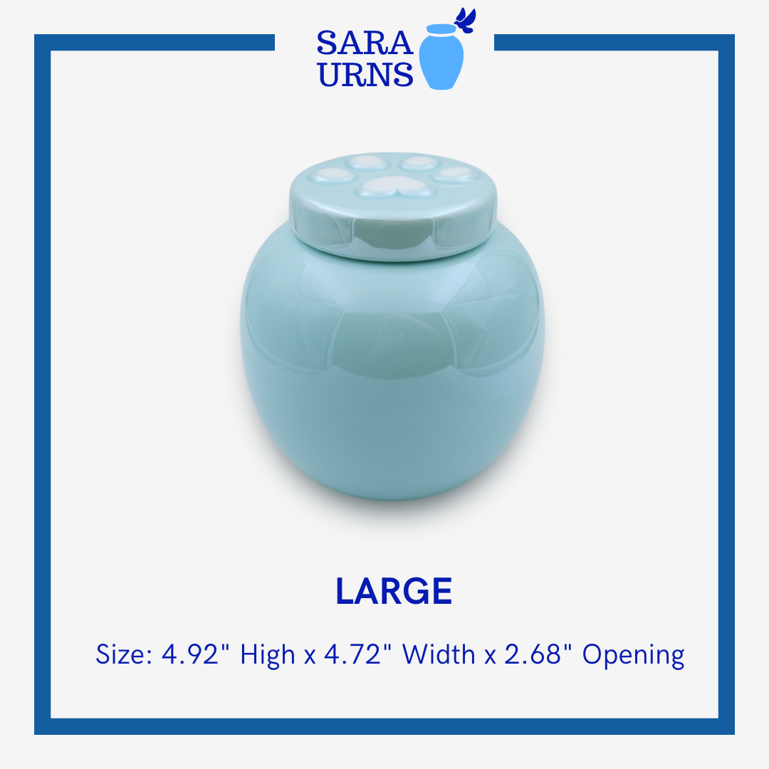 Blue Pearly Paws Pet Urn