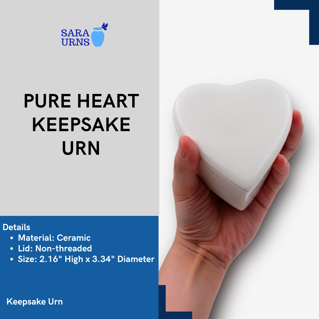 Pure Heart Ceramic Keepsake Urn