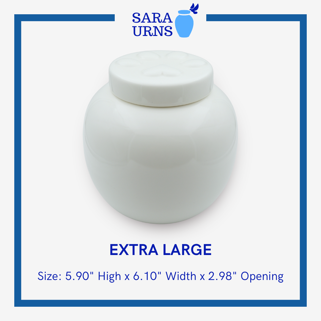 White Milky Paws Pet Urn