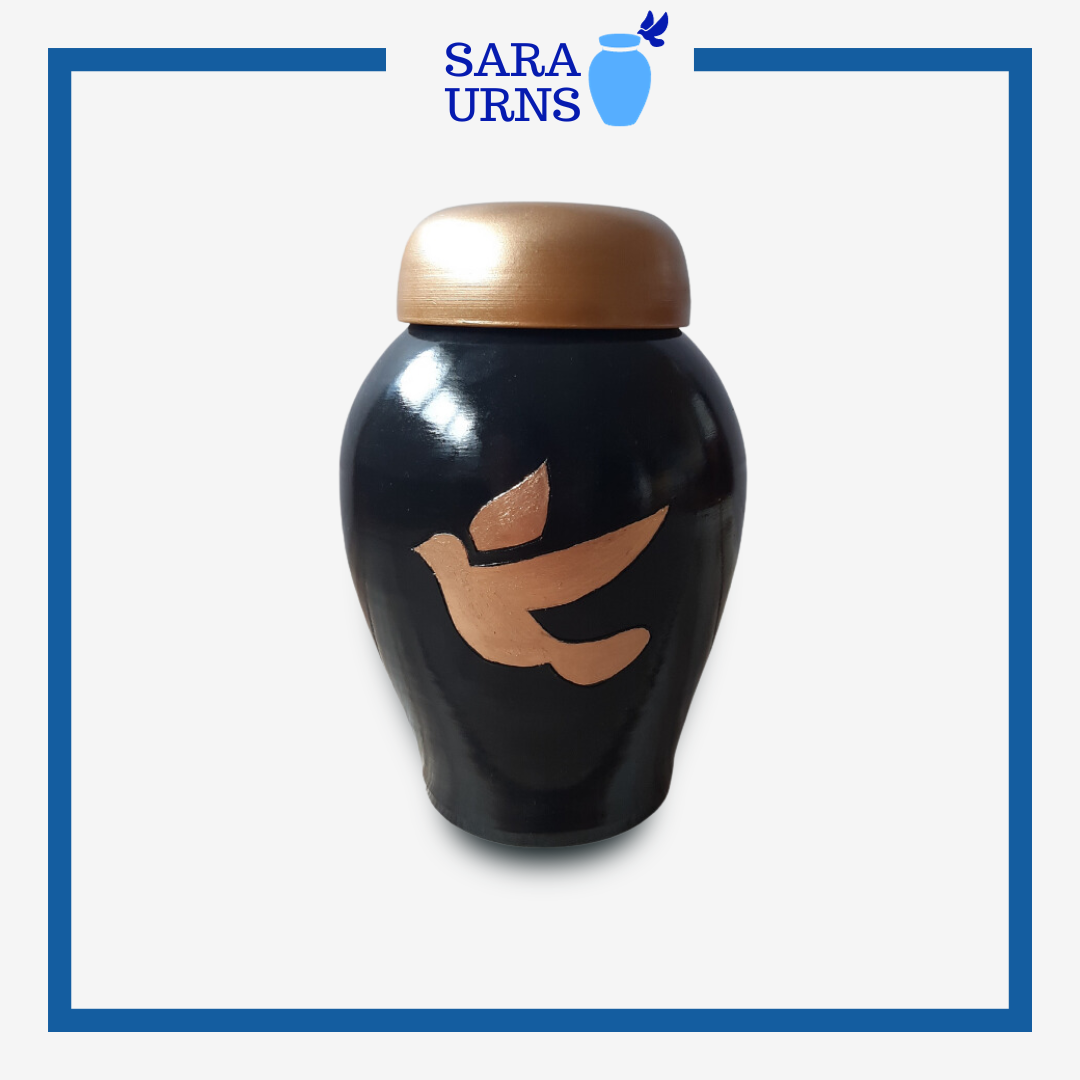 Black Dove Ceramic Terracotta Urn