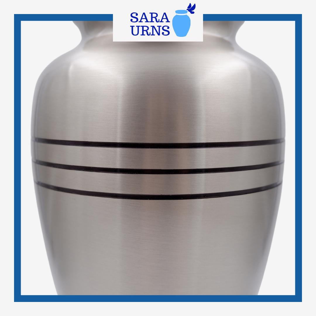 Silver Majestic Brass Metal Urn