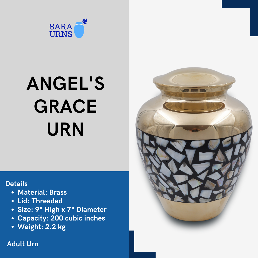 Angel Grace Pearl Metal Urn Description