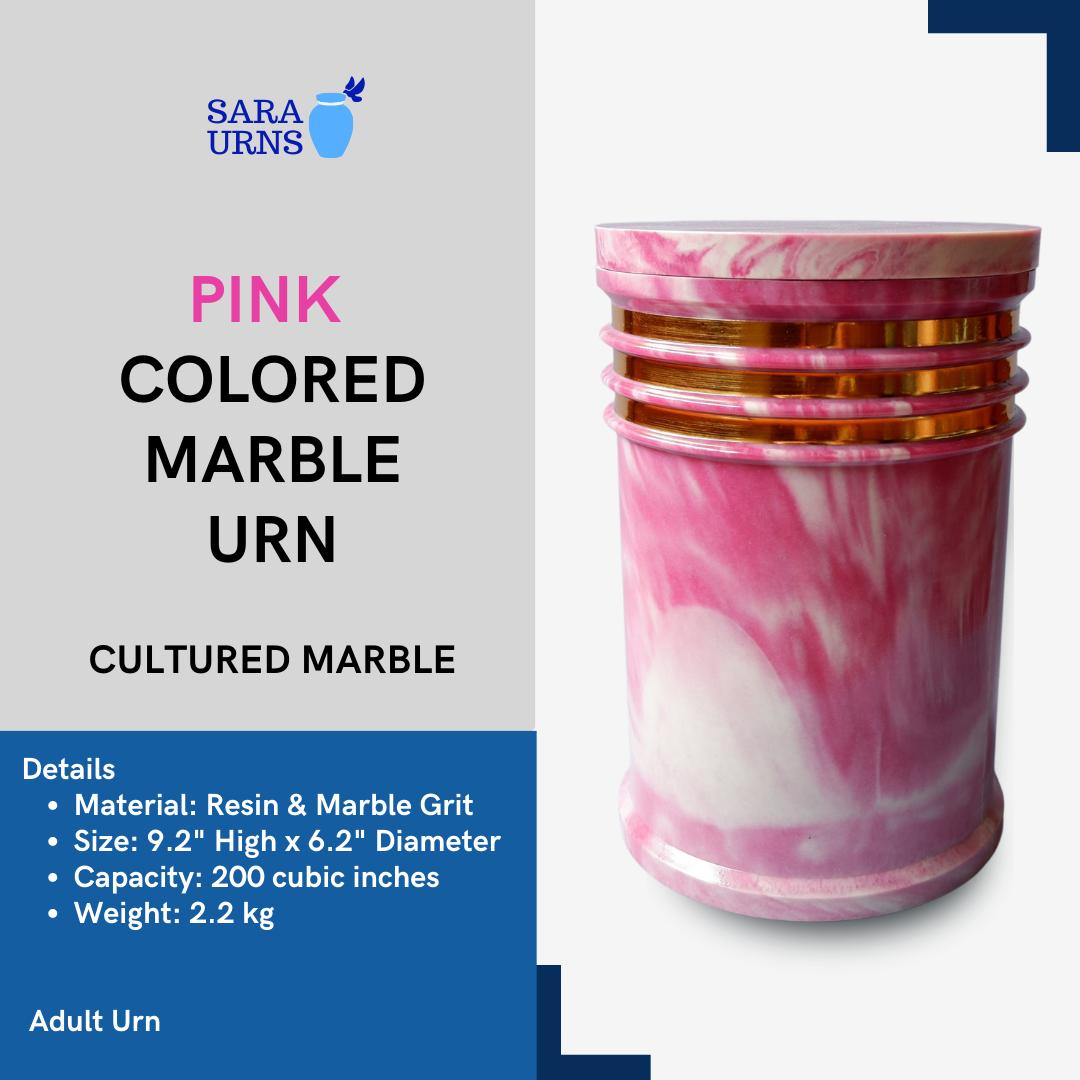Pink Colored Marble Urn
