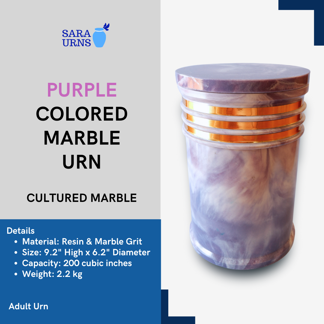 Purple Marble Urn Description