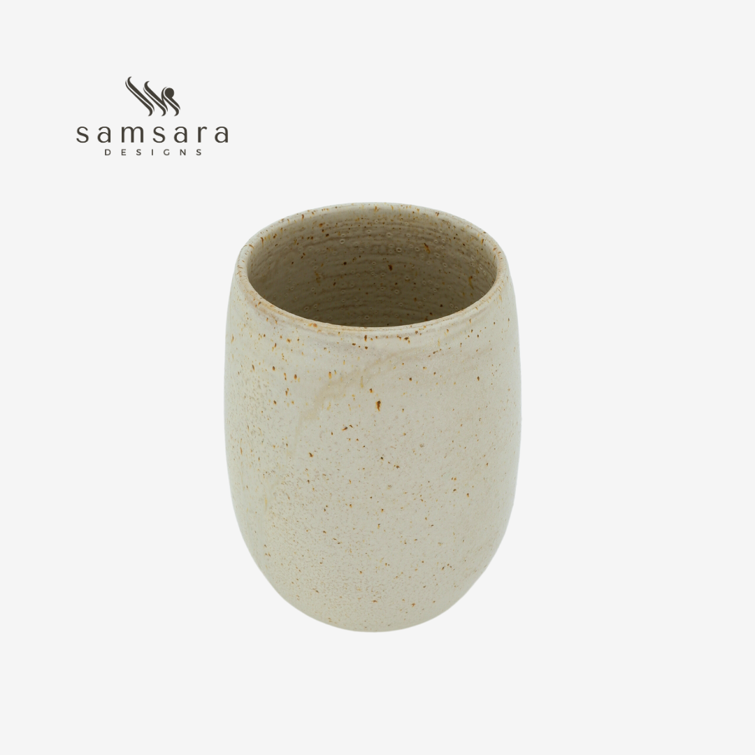 Amita White Ceramic Urn