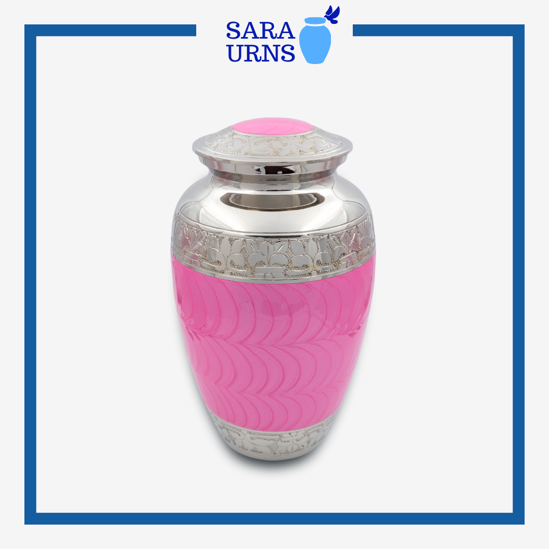 Pink Hope Brass Metal Urn