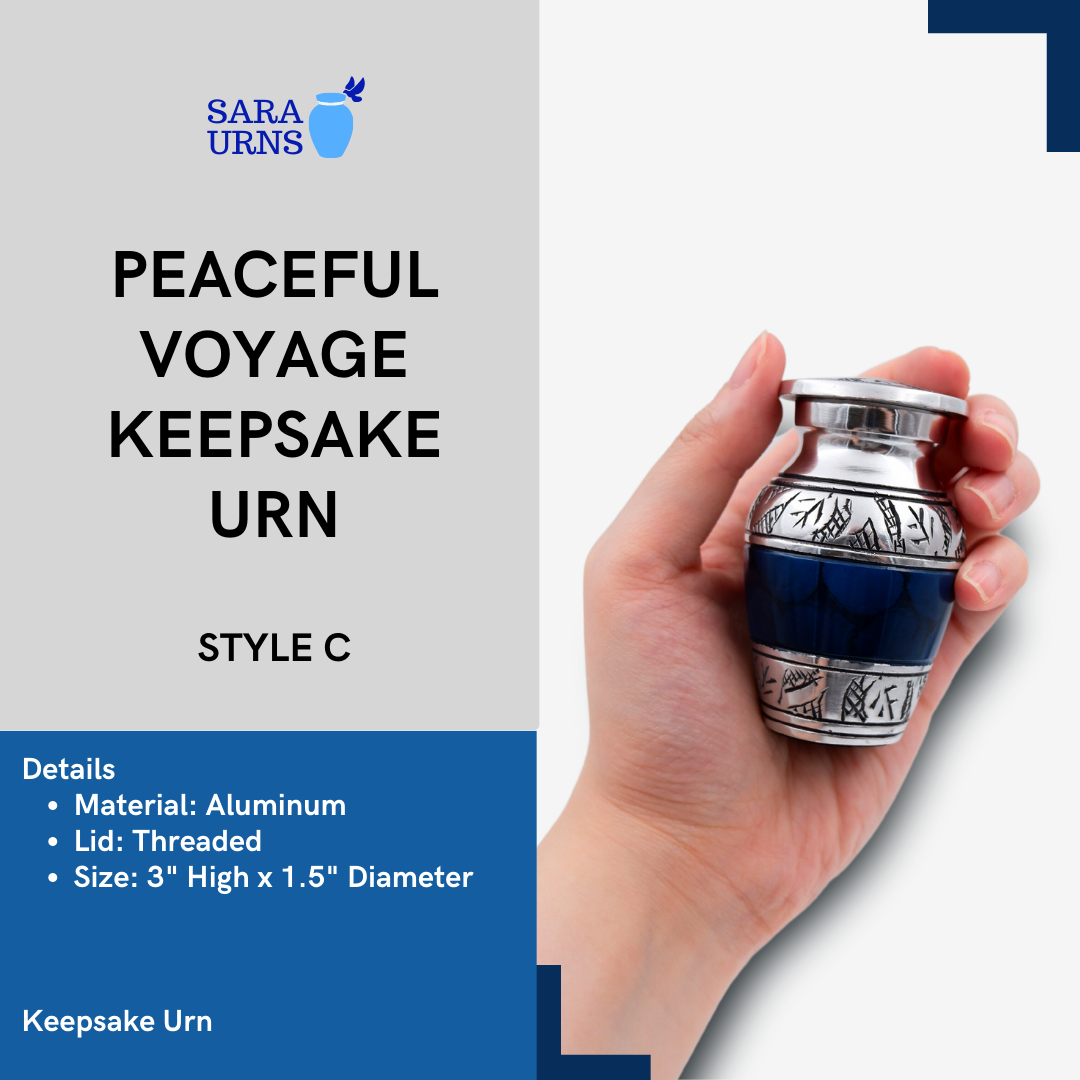Peaceful Voyage Metal Keepsake Urn - Style C
