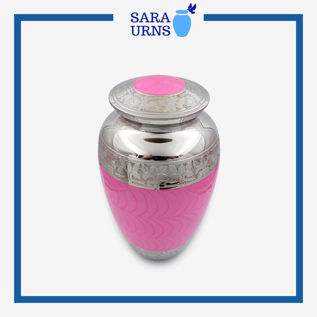 Pink Hope Brass Metal Urn