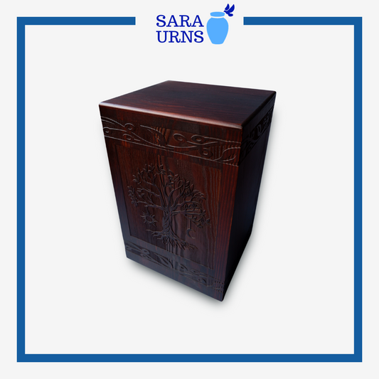 Tree of Life Wood Urn (Safe for Travel)