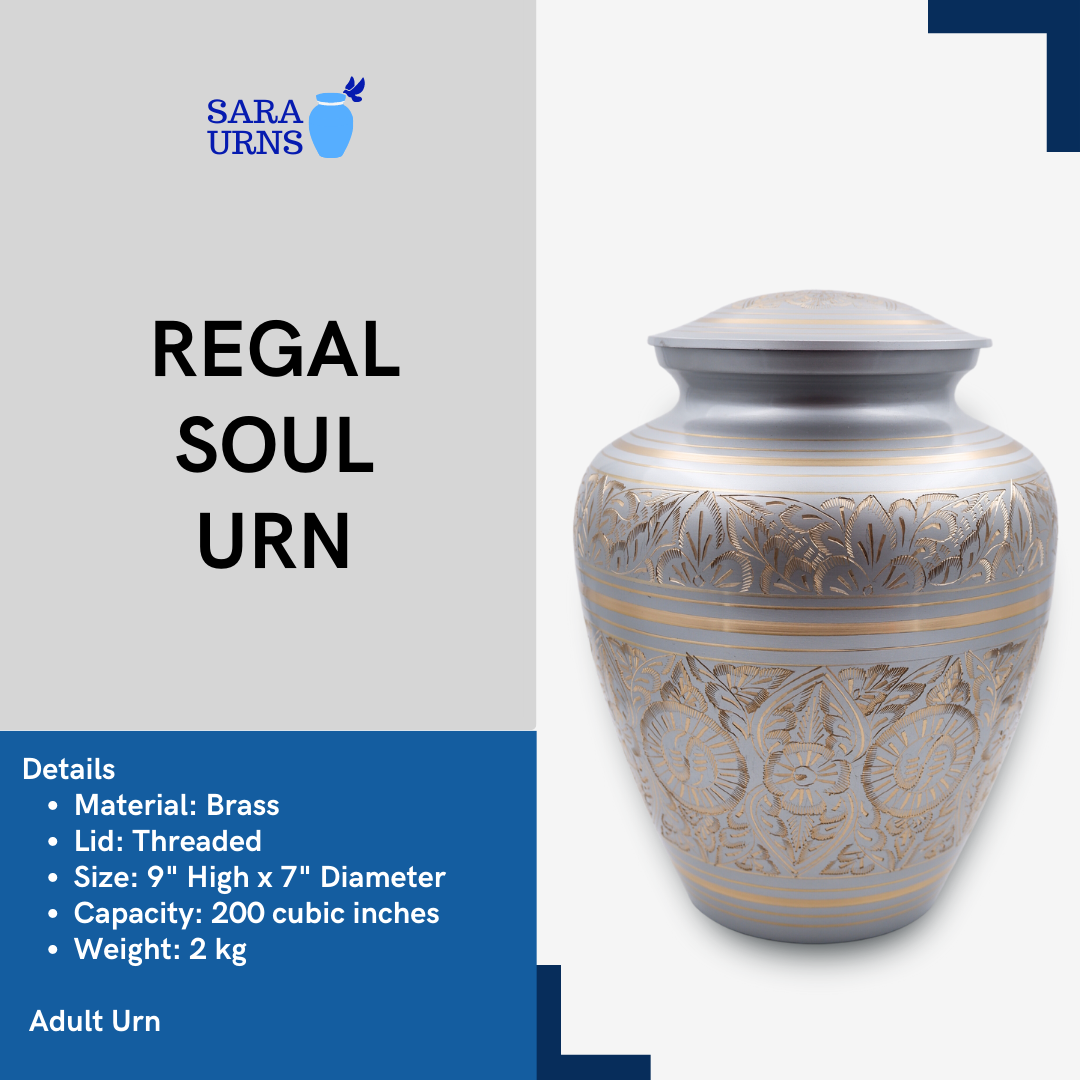 Regal Soul Gray Metal Urn Description