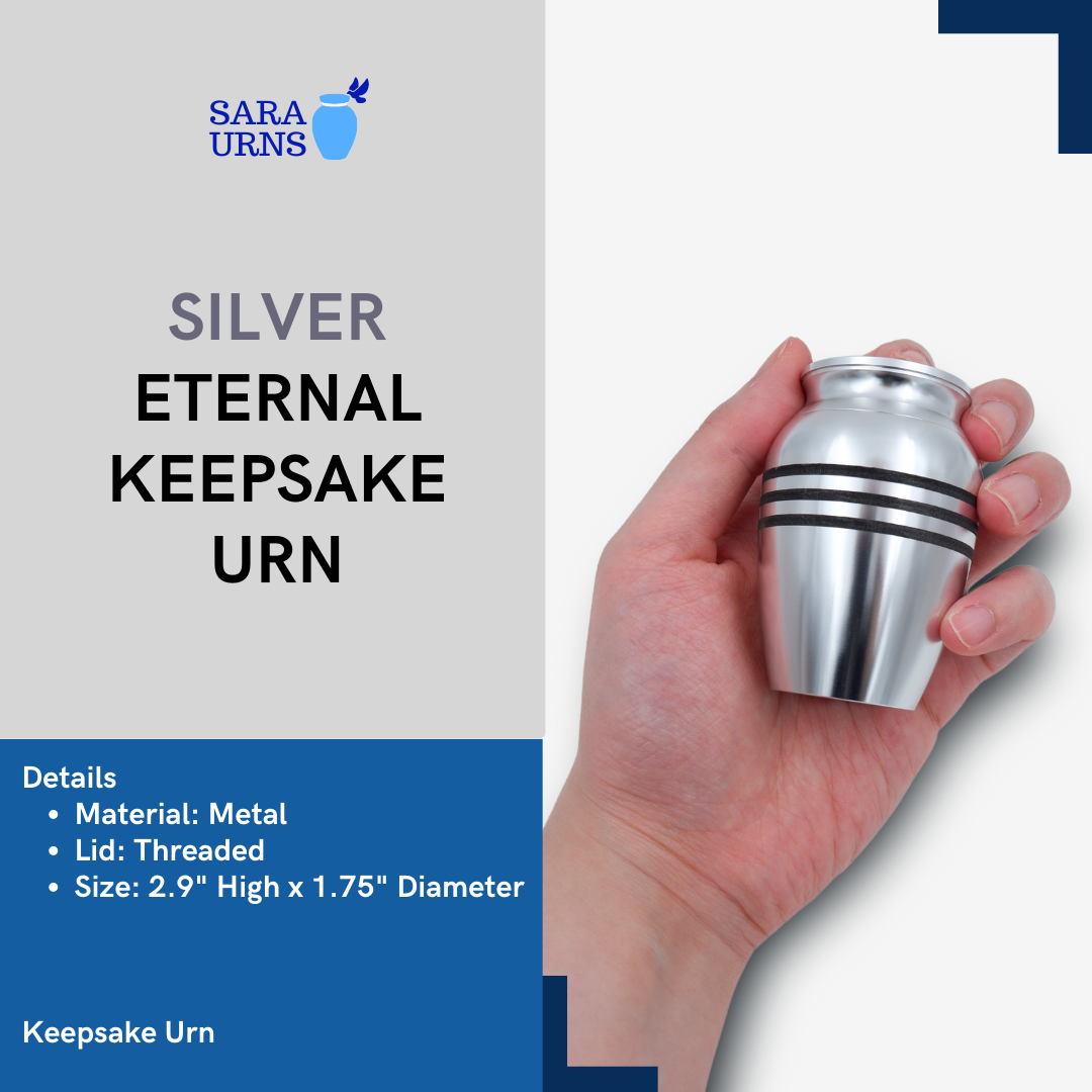 Silver Eternal Metal Keepsake Urn