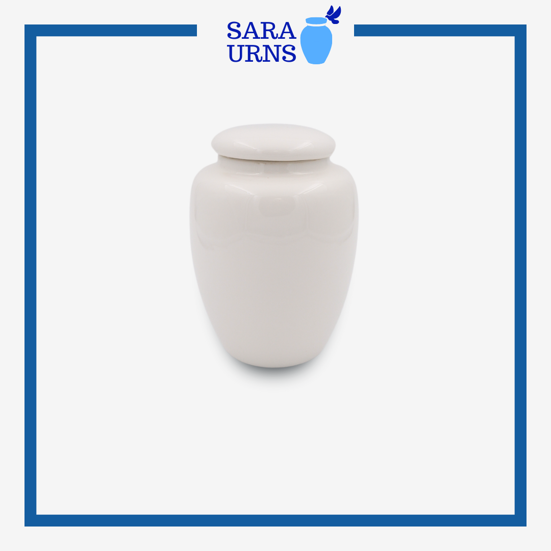 White Purity Ceramic Keepsake Urn - Style A