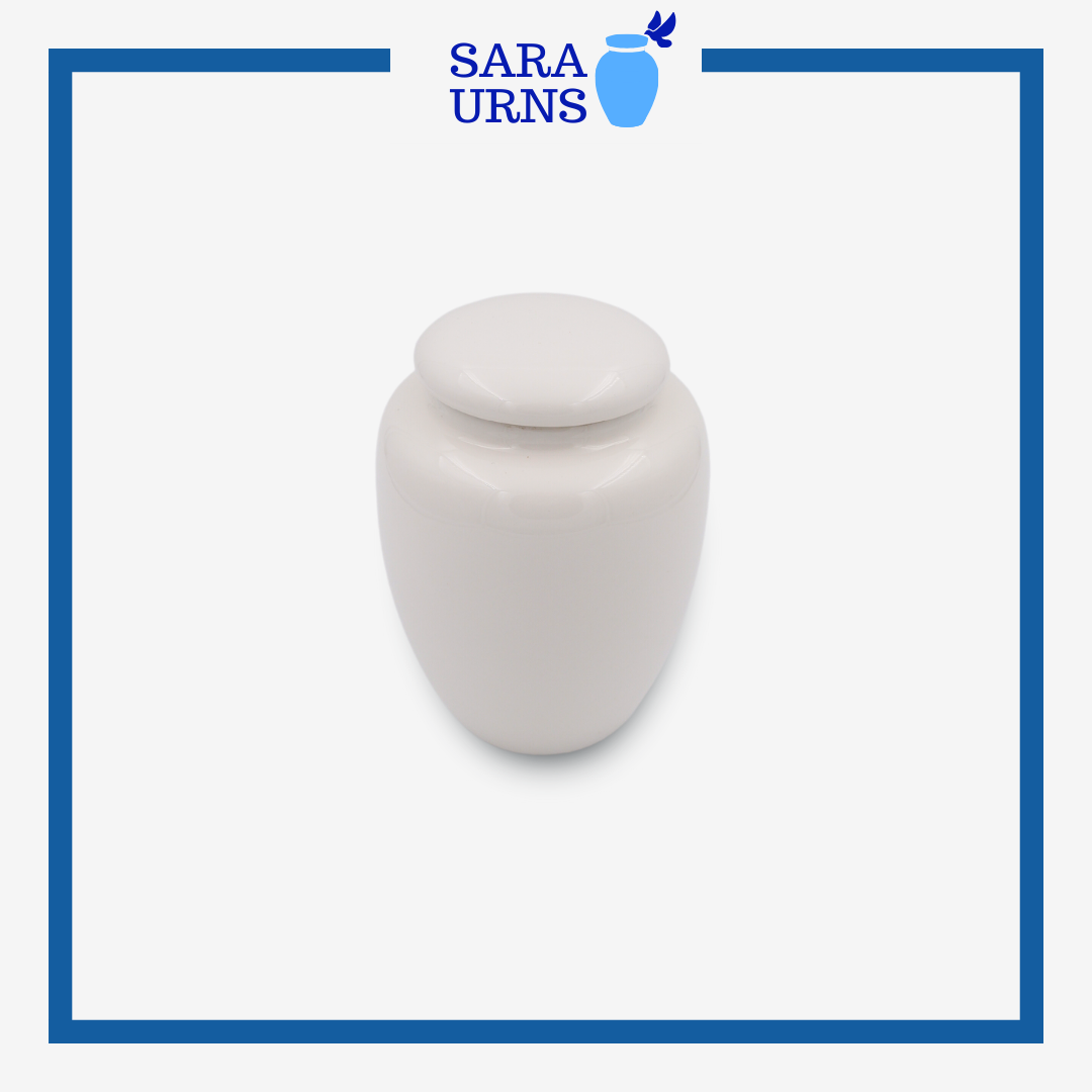White Purity Ceramic Keepsake Urn - Style A