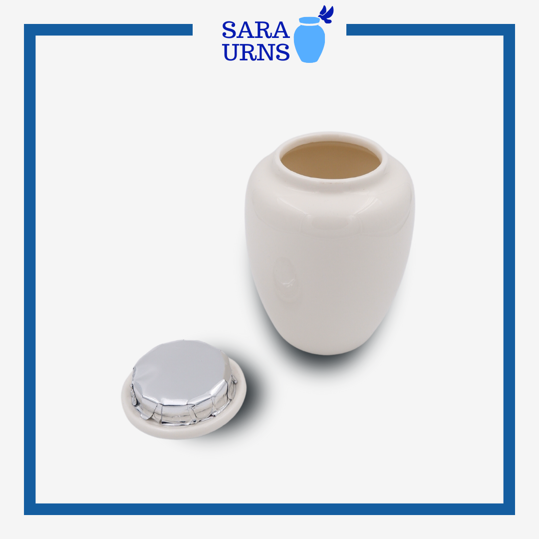 White Purity Ceramic Keepsake Urn - Style A