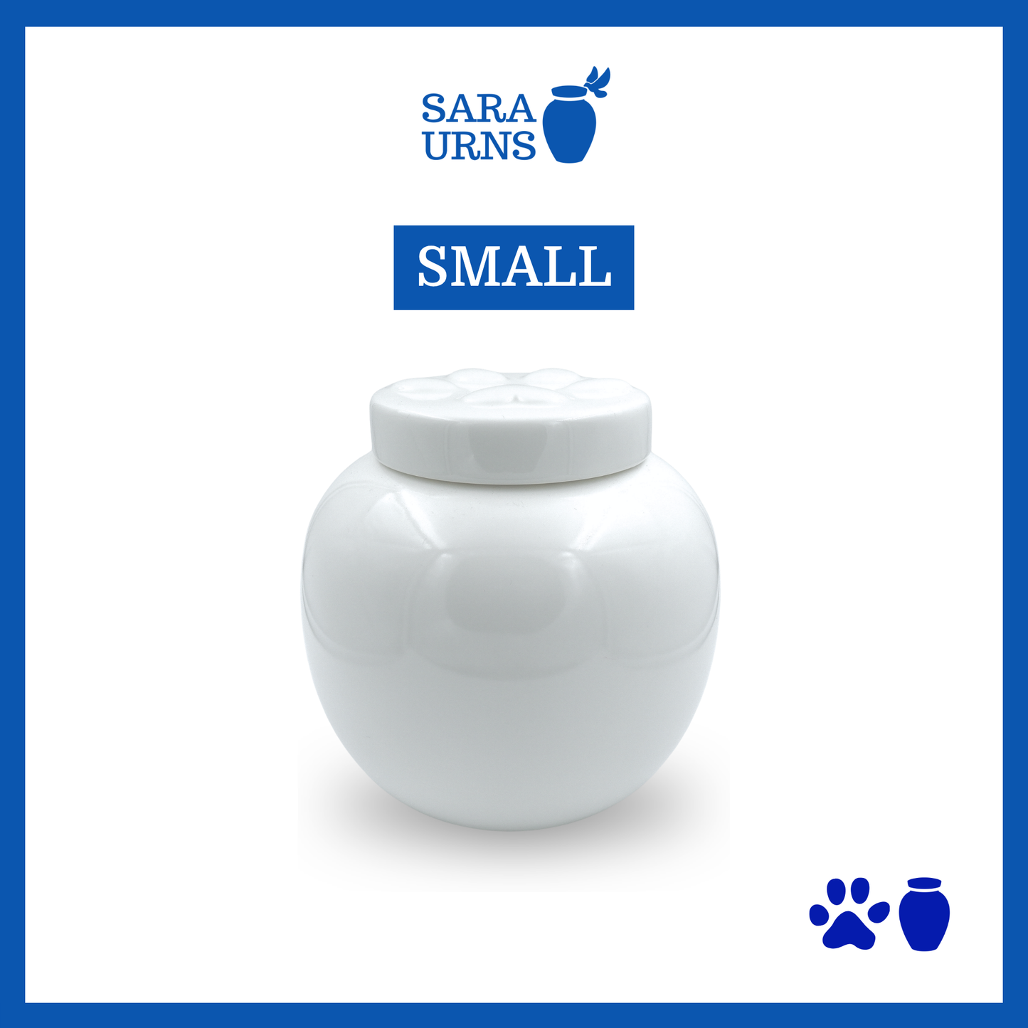 White Milky Paws Pet Urn