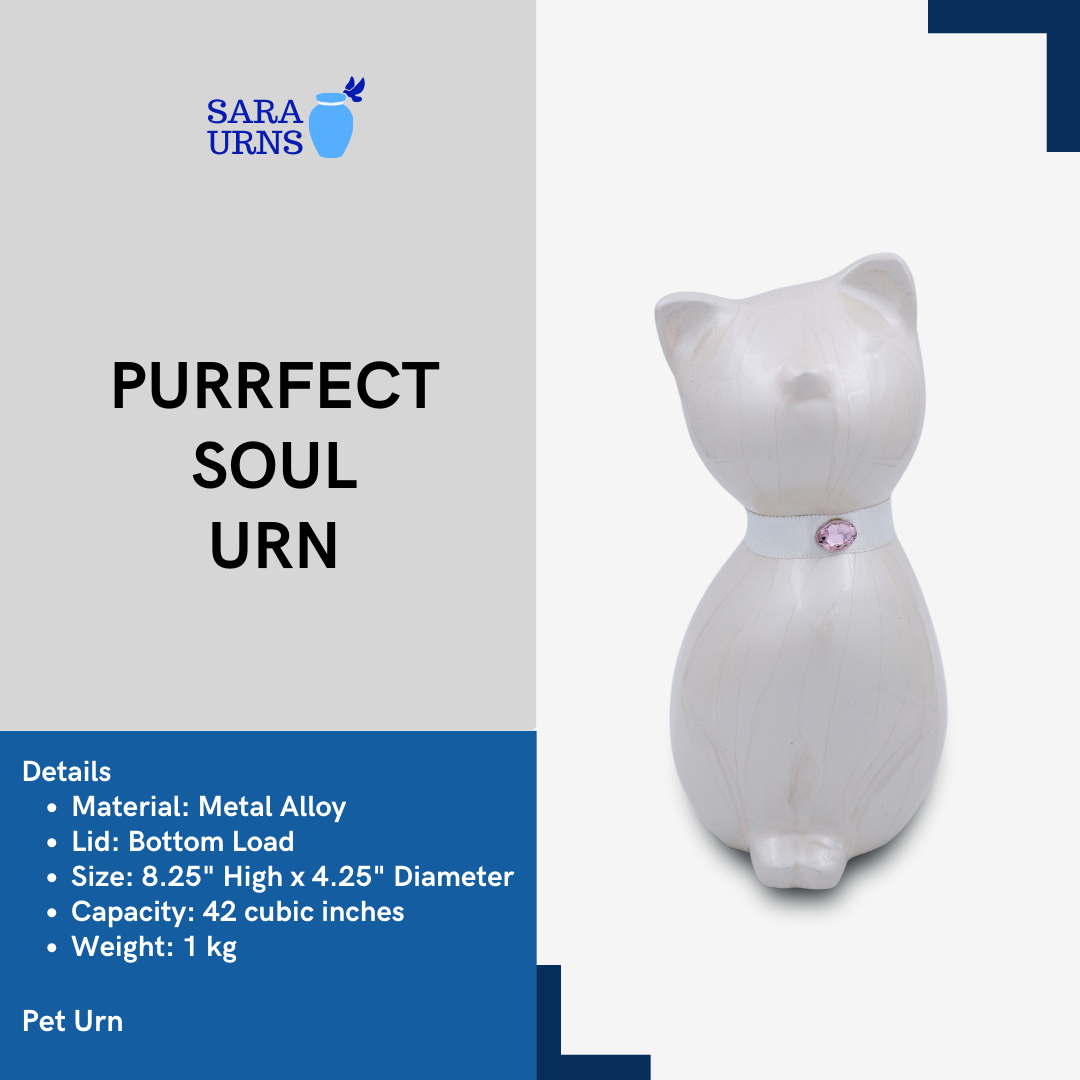 Purrfect Soul Cat Metal Urn