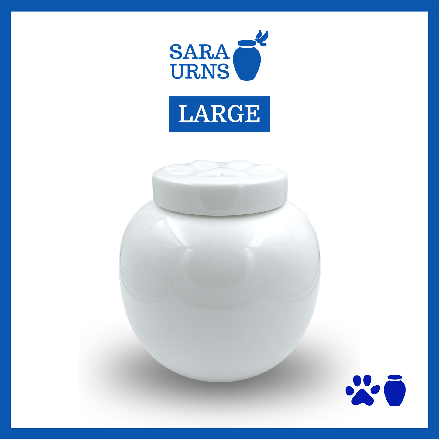 White Milky Paws Pet Urn