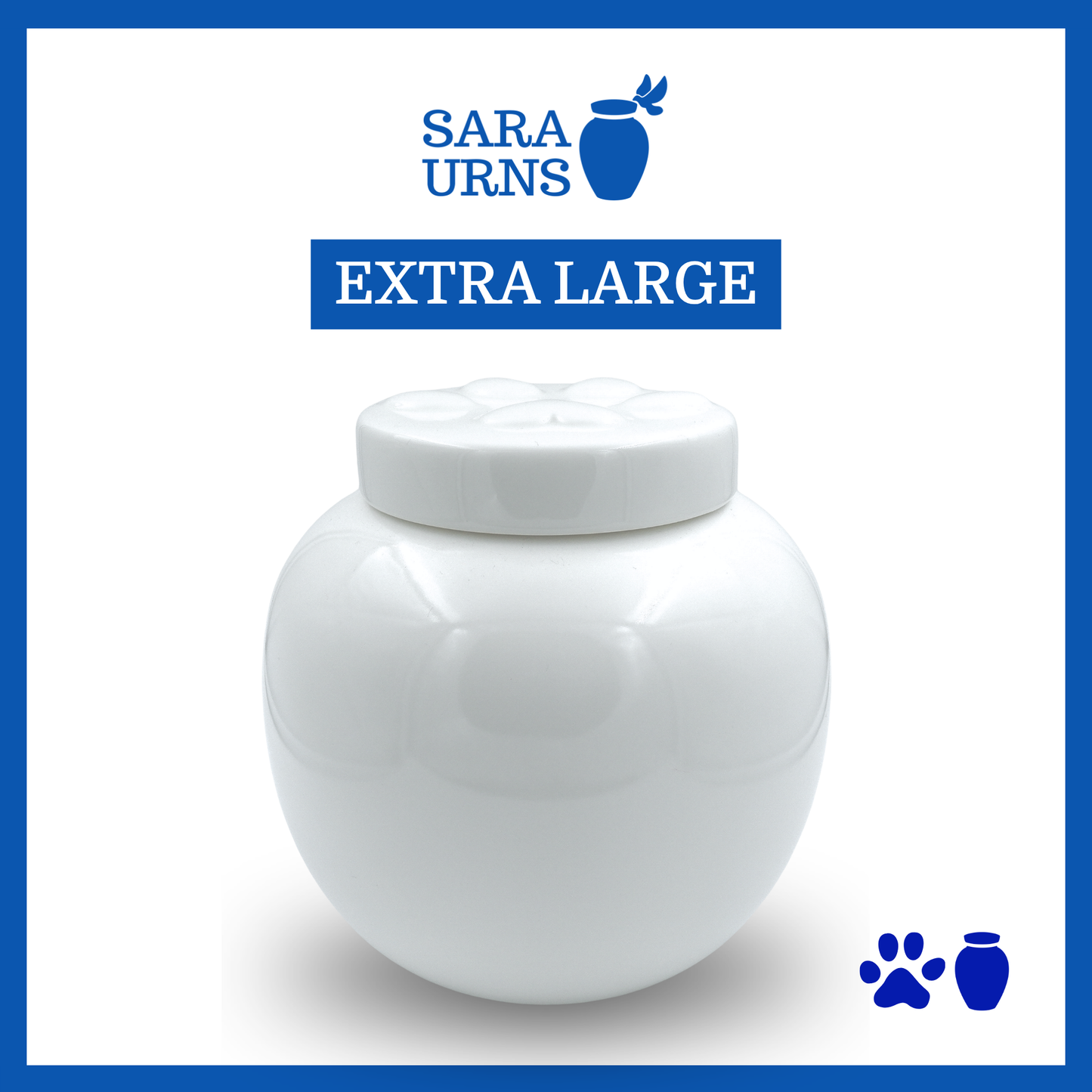 White Milky Paws Pet Urn