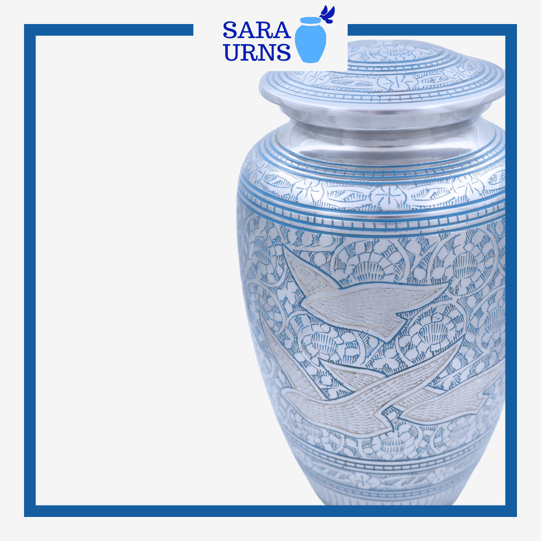 Peaceful Doves Aluminum Metal Urn
