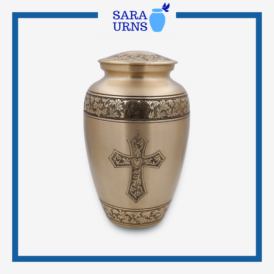 Gold Graceful Life Brass Metal Urn