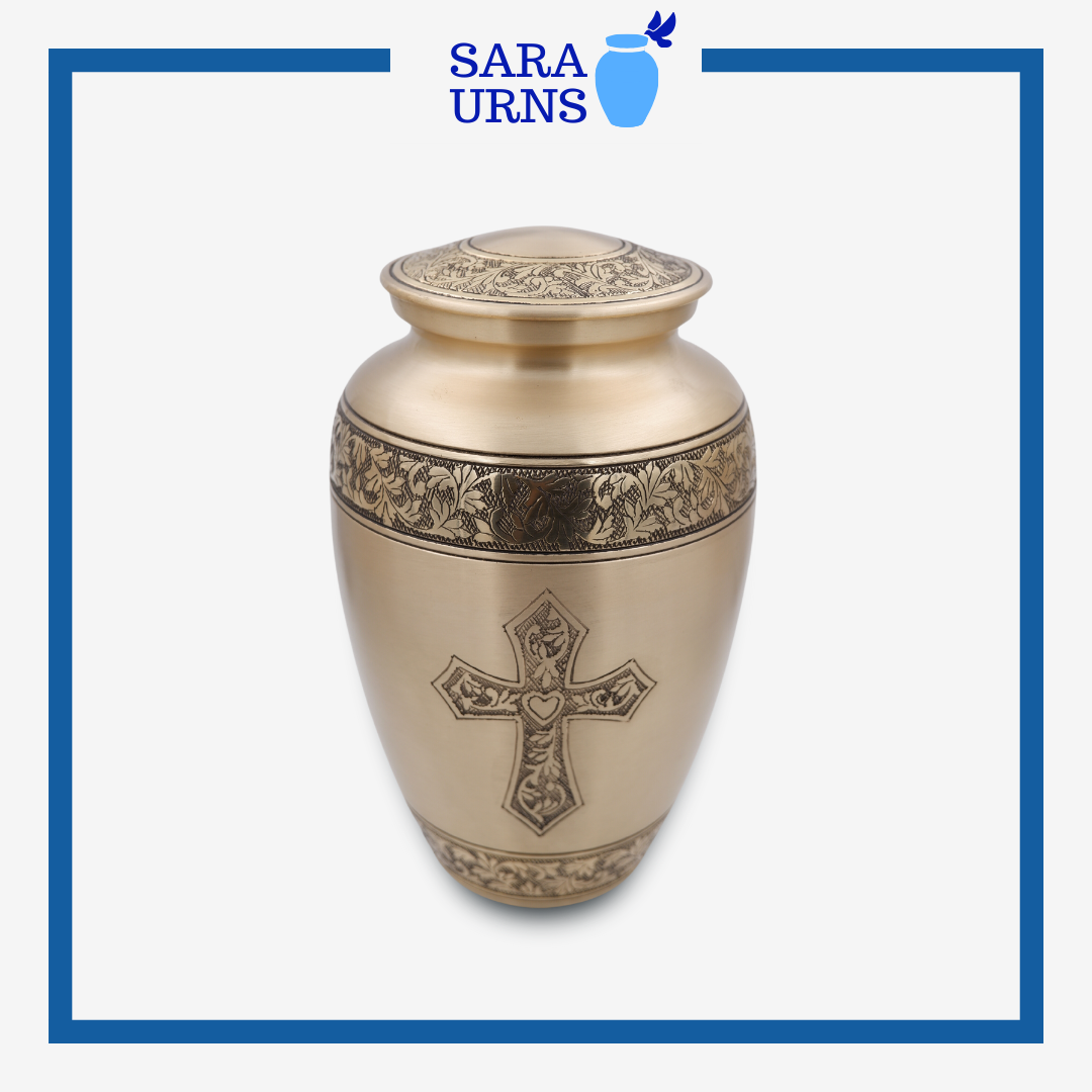 Gold Graceful Life Brass Metal Urn