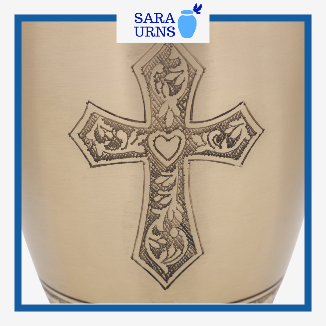 Gold Graceful Life Brass Metal Urn