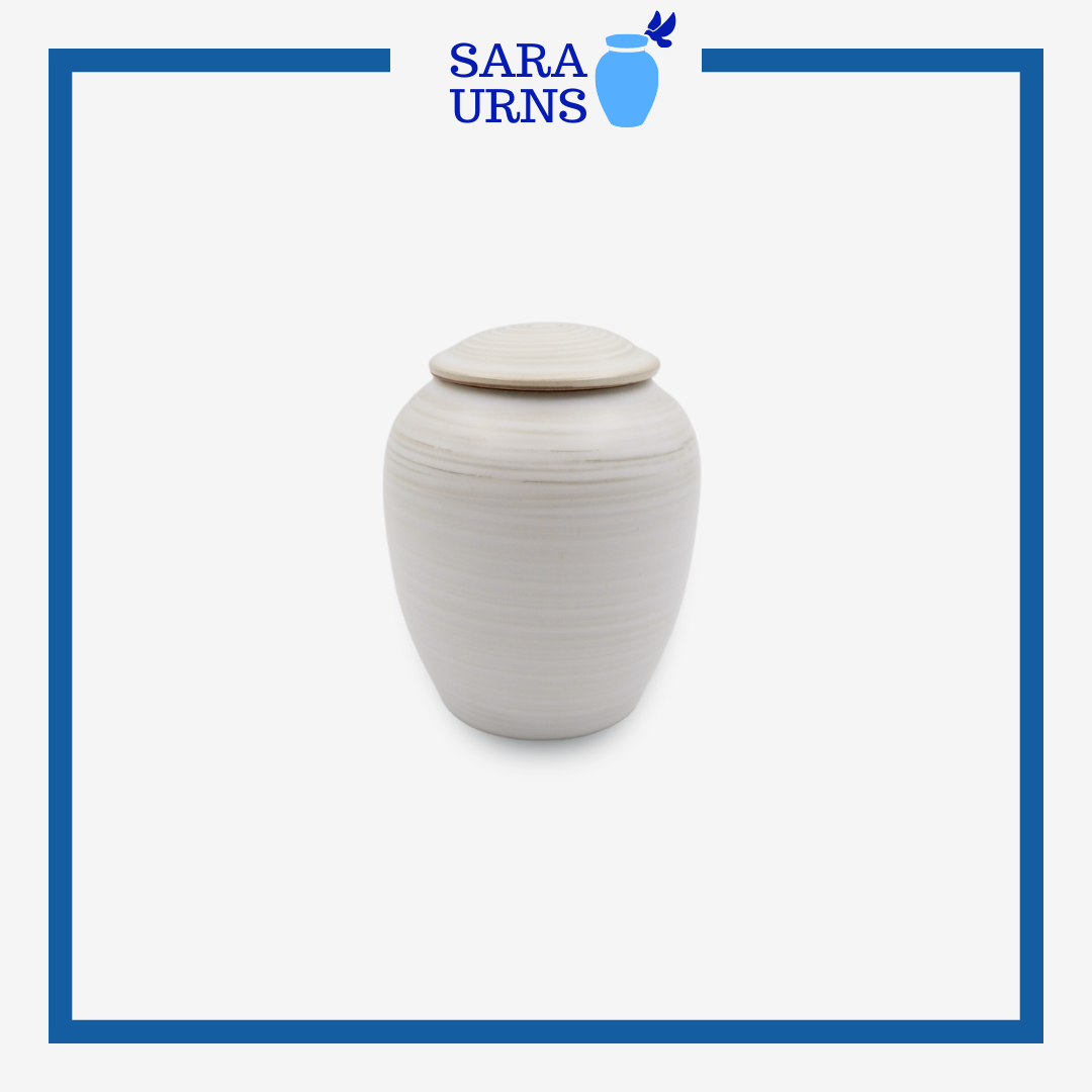 White Nihon Ceramic Keepsake Urn