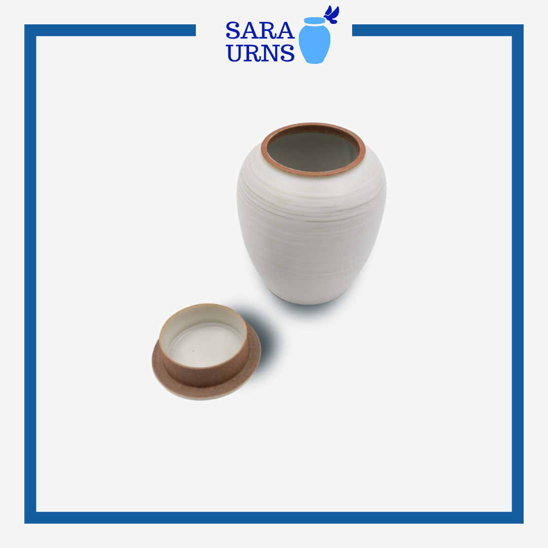 White Nihon Ceramic Keepsake Urn