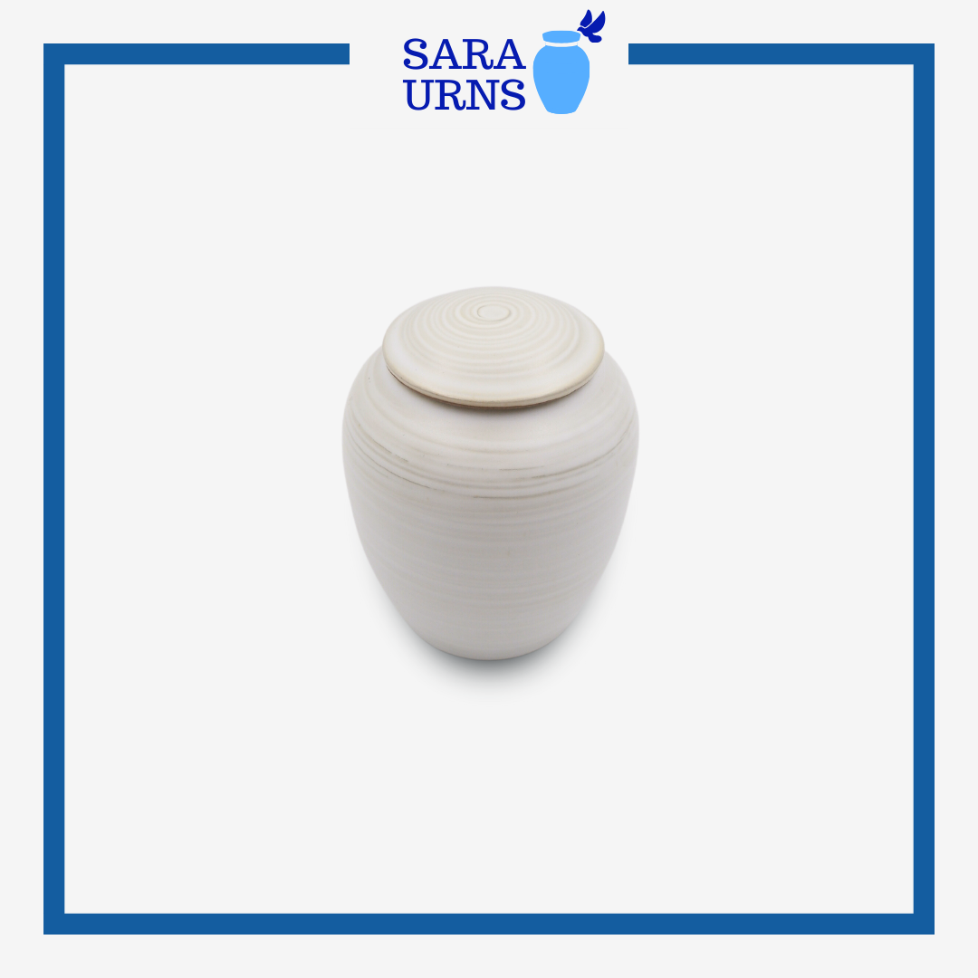 White Nihon Ceramic Keepsake Urn