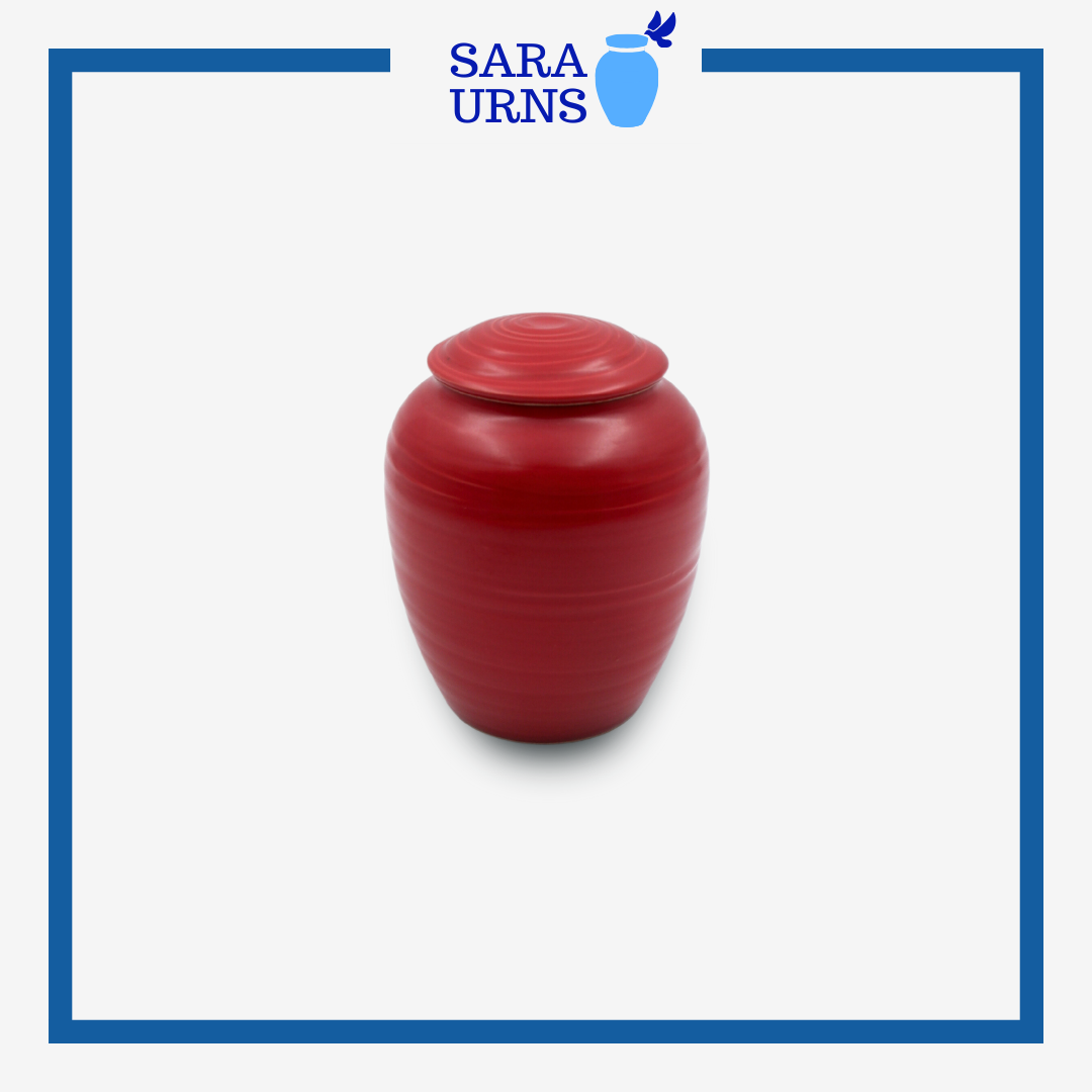 Red Nihon Ceramic Keepsake Urn