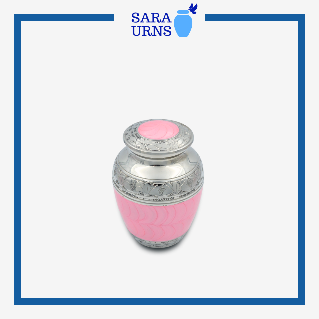 Pink Young Angel Child Brass Metal Urn