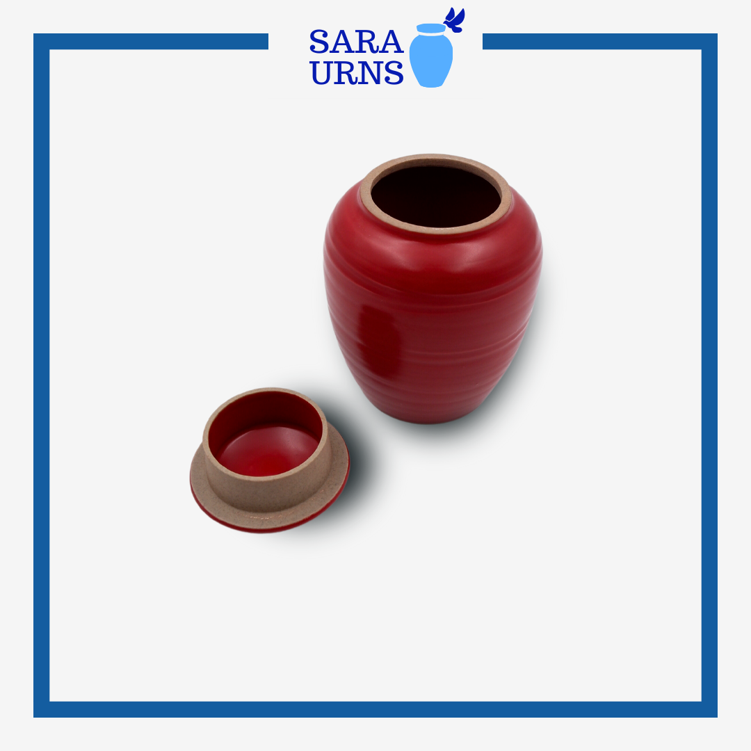 Red Nihon Ceramic Keepsake Urn