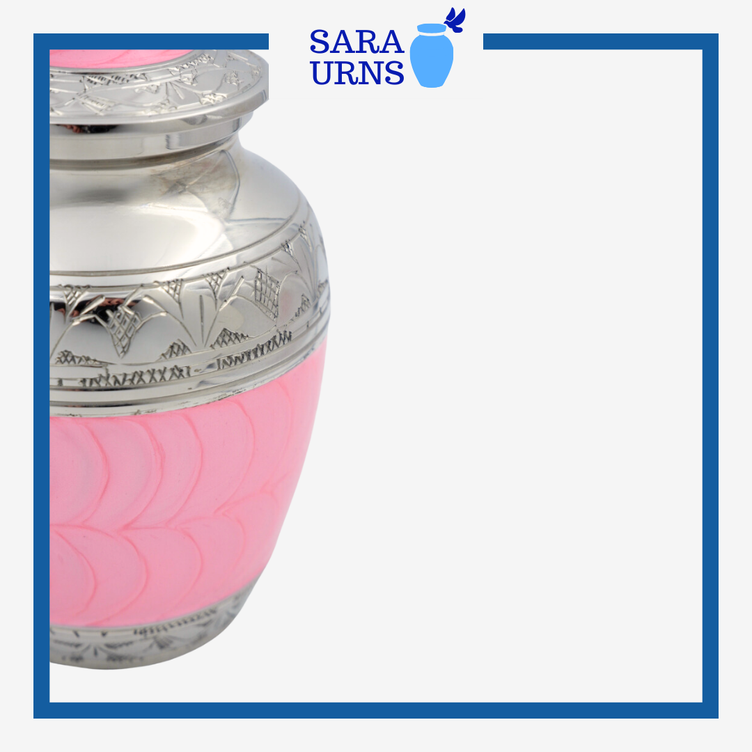 Pink Young Angel Child Brass Metal Urn