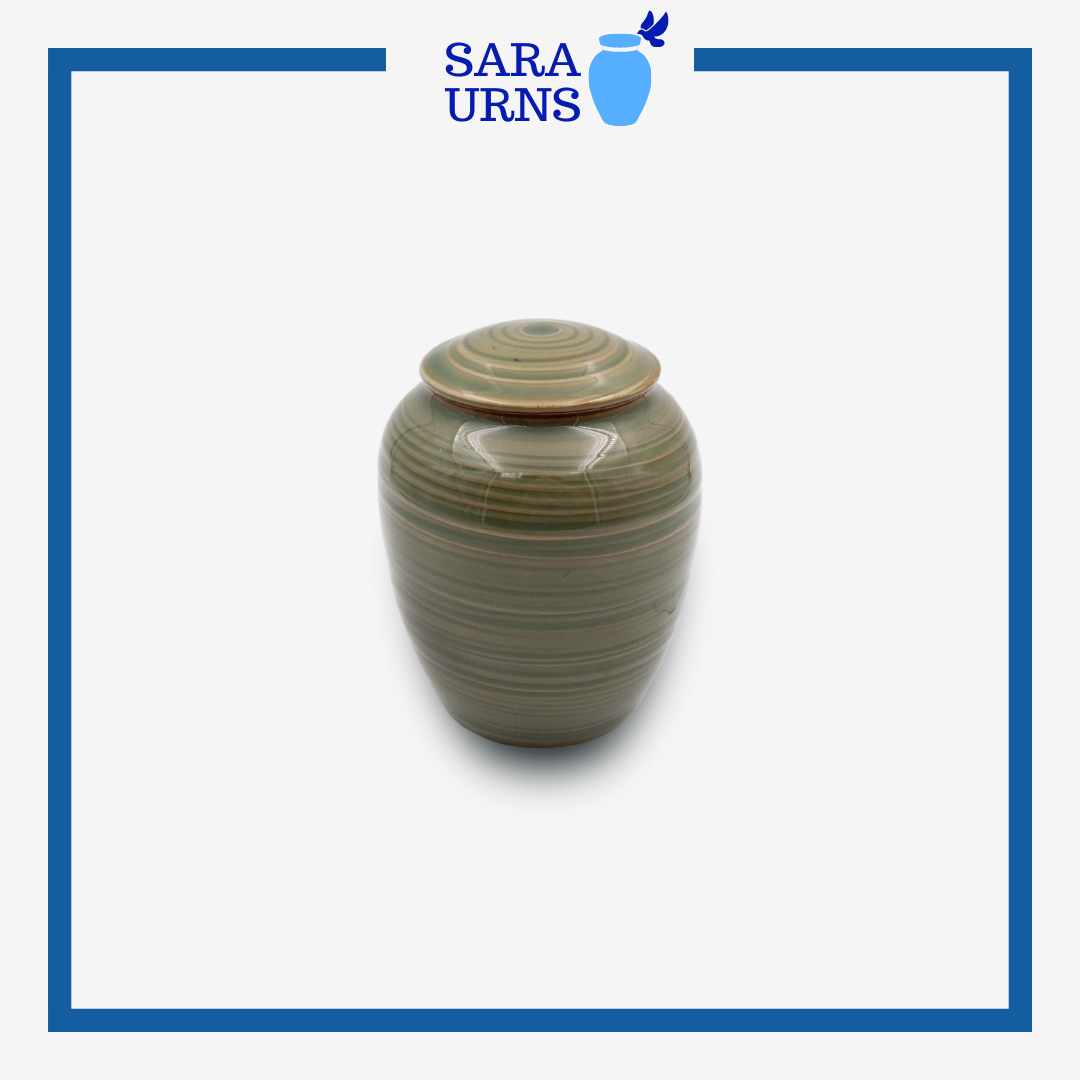 Green Nihon Ceramic Keepsake Urn