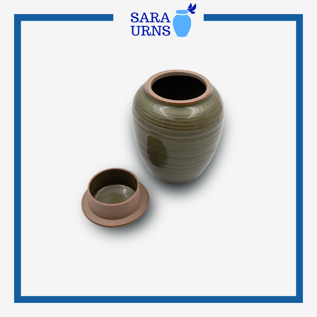 Green Nihon Ceramic Keepsake Urn