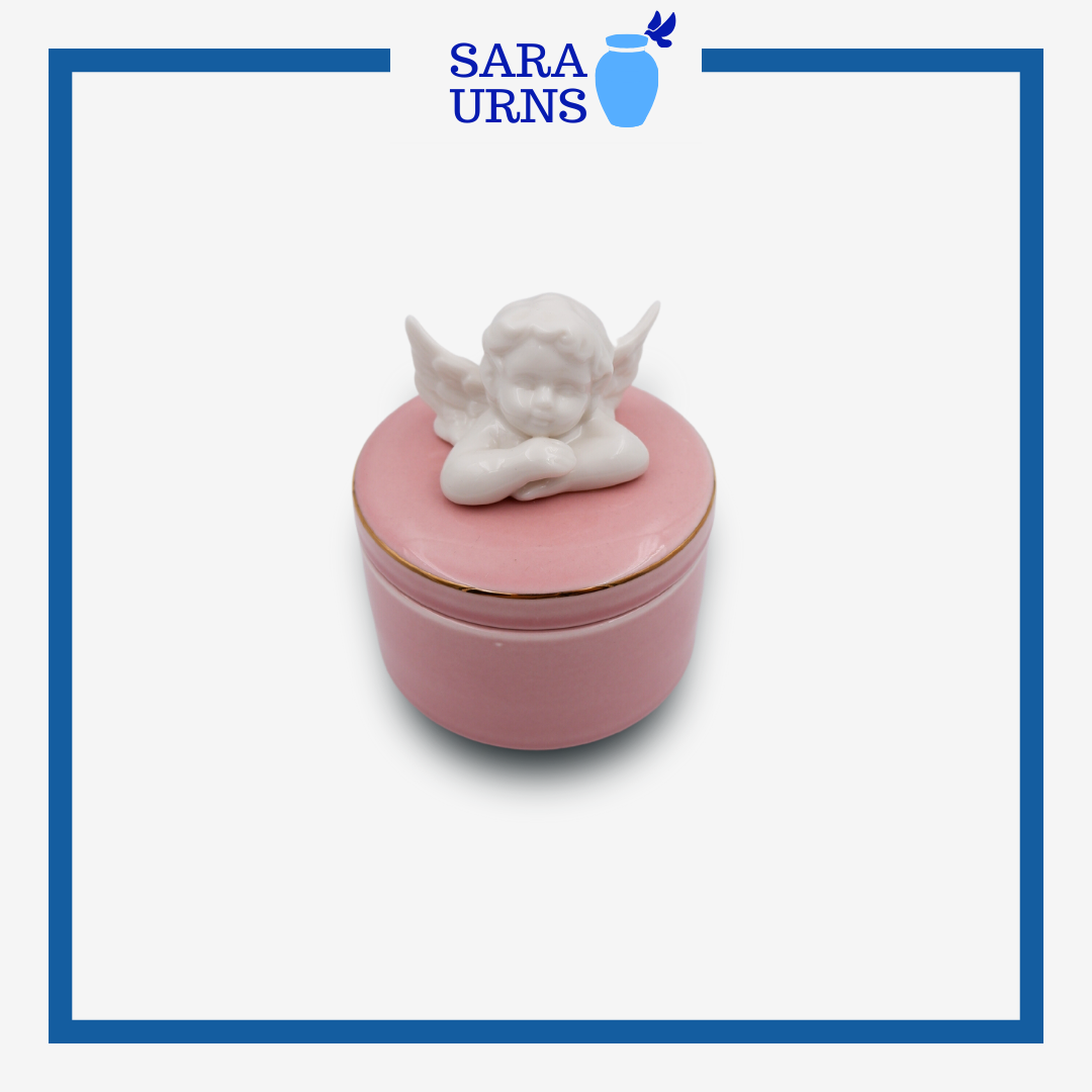 Pink Angel Baby Ceramic Keepsake Urn